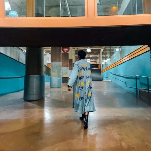 Custom Faith Green Isaiah 43 Trench Coat-8 - Picture 1 of 5